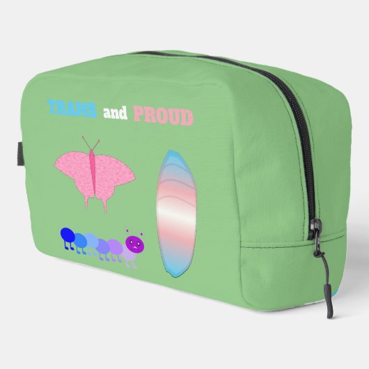 LGBTQIA Transgender Pride Caterpaal naar vlinder Toilettasje (Rechterhoek)
