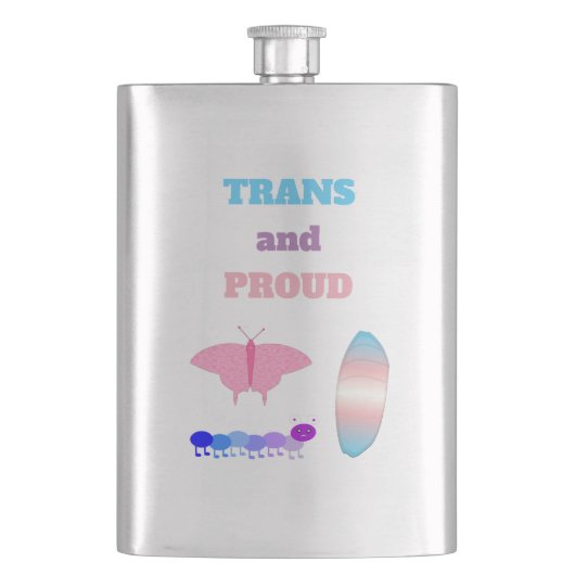 LGBTQIA Transgender Pride Rups naar Vlinder Flacon (Voorkant)