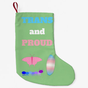 LGBTQIA Transgender Pride Rups naar Vlinder Kleine Kerstsok
