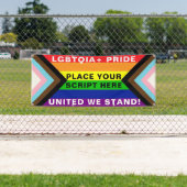 LGBTQIA+ "United We Stand" PRIDE GEPERSONALISEERD Spandoek (Insitu)