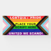 LGBTQIA+ "United We Stand" PRIDE GEPERSONALISEERD Spandoek (Horizontaal)