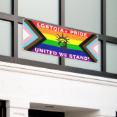 LGBTQIA+ "United We Stand" PRIDE Parade/Wall Spandoek (Buitenkant Gebouw)