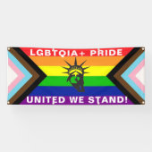 LGBTQIA+ "United We Stand" PRIDE Parade/Wall Spandoek (Horizontaal)