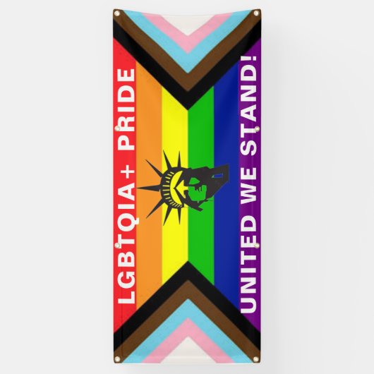 LGBTQIA+ "United We Stand" PRIDE Parade/Wall Spandoek (Verticaal)