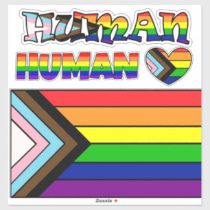 LGBTQIA+ Vlag Pride en Steun Sticker