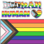 LGBTQIA+ Vlag Pride en Steun Sticker (Voorkant)