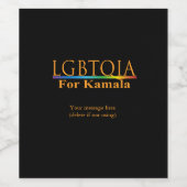 LGBTQIA voor Kamala Harris Wijn Etiket (Enkel label)