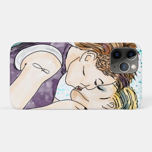 LGBTQIA+ Vrouwen Kust Waterverf Art Case-Mate iPhone Case (Achterkant (horizontaal))