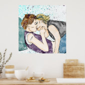 LGBTQIA+ Vrouwen Kust Waterverf Art Poster (Keuken)