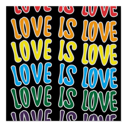 LgbtqLove is Liefde Typografie Perfect Poster (Voorkant)