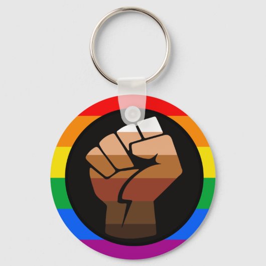 LGBTQPOC Pride Button Sleutelhanger (Voorkant)