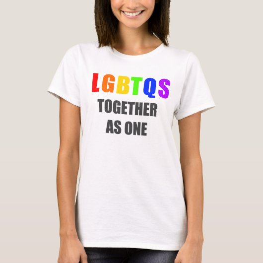 LGBTQS samen als één T-shirt (Voorkant)