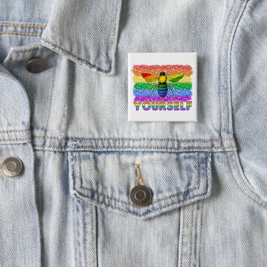 LGBT's zijn jezelf Vierkante Button 5,1 Cm (In situ)