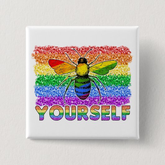 LGBT's zijn jezelf Vierkante Button 5,1 Cm (Voorkant)