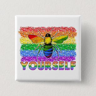 LGBT's zijn jezelf Vierkante Button 5,1 Cm