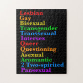 LGBTTIQA2P Pride Diversity Rainbow LGBTQ Acronym Legpuzzel (Verticaal)