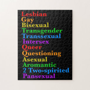 LGBTTIQA2P Pride Diversity Rainbow LGBTQ Acronym Legpuzzel