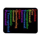 LGBTTIQA2P Pride Diversity Rainbow LGBTQ Acronym Magneet (Horizontaal)