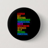LGBTTQIAAP Pride Diversity Rainbow Acrostic Ronde Button 5,7 Cm (Voorkant)