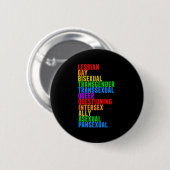 LGBTTQIAAP Pride Diversity Rainbow Acrostic Ronde Button 5,7 Cm (Voorkant /achterkant)