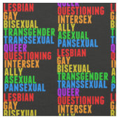 LGBTTQIAAP Pride Diversity Rainbow Acrostic Stof (Close Up)