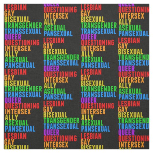 LGBTTQIAAP Pride Diversity Rainbow Acrostic Stof (Swatch)
