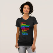 LGBTTQIAAP Pride Diversity Rainbow Acrostic T-shirt (Voorkant volledig)