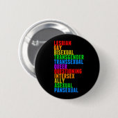 LGBTTQIAAP Pride Rainbow Acrostic Diversity Queer Ronde Button 5,7 Cm (Voorkant /achterkant)
