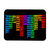 LGBTTQIAAP Rainbow Gay Pride Acrostieke Diversitei Magneet (Horizontaal)