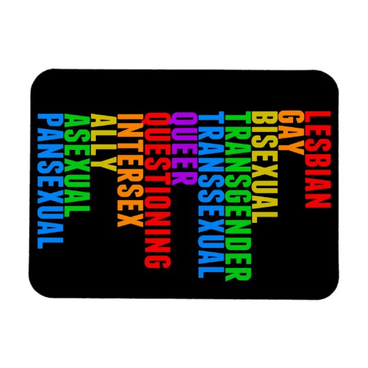 LGBTTQIAAP Rainbow Gay Pride Acrostieke Diversitei Magneet (Horizontaal)