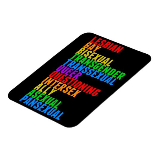 LGBTTQIAAP Rainbow Gay Pride Acrostieke Diversitei Magneet (Linkerzijde)