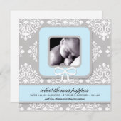 LGC | Aankondiging grijze en blauwe Damask Boy (Voorkant / Achterkant)