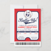 LGC Batter Up Baseball Ticket Celebration/Birthday Kaart (Voorkant)