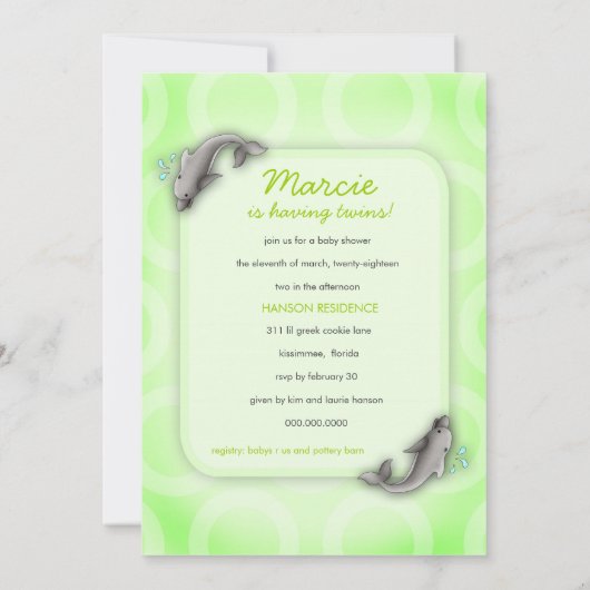 LGC | Flippin Out Green Surprise Baby shower Kaart (Achterkant)