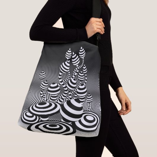 Lge Cross Body bag Magic Mushrooms optisch ontwerp Crossbody Tas (Dichtbij)