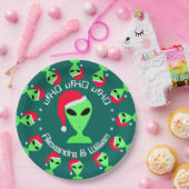 LGM in een kerstmuts gepersonaliseerd kerstfeest Papieren Bordje (Feest)