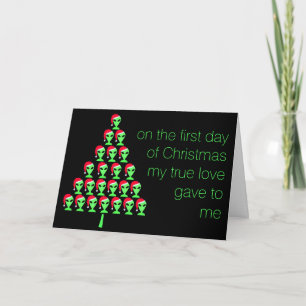 LGM in een kerstmuts op de eerste kerstdag Feestdagen Kaart