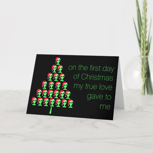 LGM in een kerstmuts op de eerste kerstdag Feestdagen Kaart (Voorkant)