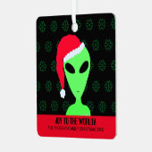 LGM in een Santa Hat Funny Geek Cool Black en Red Metalen Ornament (Voorkant links)