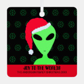 LGM in een Santa Hat Funny Geek Cool Black en Red Metalen Ornament (Voorkant)