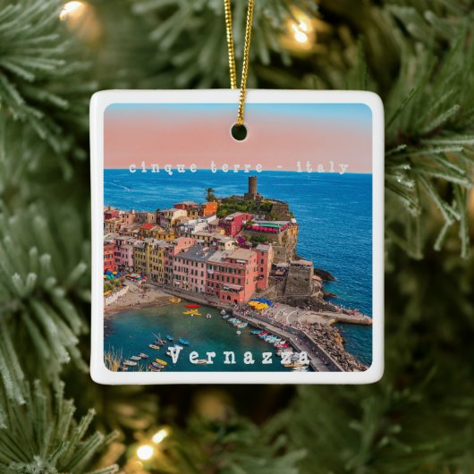 LGR002 VERNAZZA, Cinque Terre, Italië Keramisch Ornament (Boom)