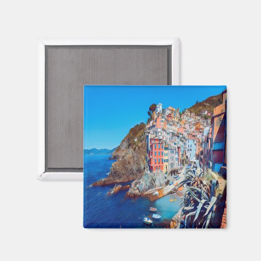 LGR035 RIOMAGGIORE, Cinque Terre, Italië, Koelkast Magneet (Voorkant / Achterkant)