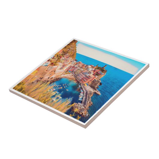 LGR036 VERNAZZA, Cinque Terre, Italië, Tegeltje (Zijkant)