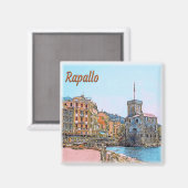 LGR038 RAPALLO, Kasteel, Ligurië, Italië, Koelkast Magneet (Voorkant / Achterkant)