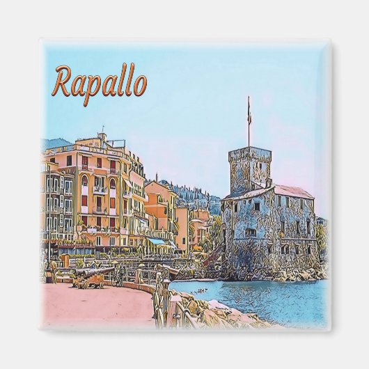 LGR038 RAPALLO, Kasteel, Ligurië, Italië, Koelkast Magneet (Voorkant)