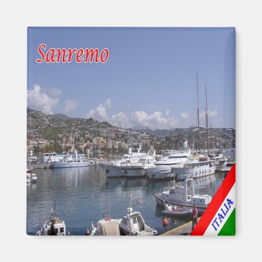 LGR081 SANREMO - Port - Liguria - Italië - Fridge Magneet (Voorkant)