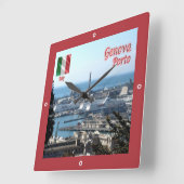 LGR150 GENOA PORT, Liguria, Italië; Vierkante Klok (Hoek)