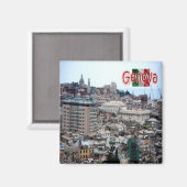 LGR152 GENOA, Overzicht van Port, Italië, Koelkast Magneet (Voorkant / Achterkant)