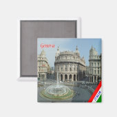 LGR157 GENOA Uitzicht van Piazza De Ferrari, Koelk Magneet (Voorkant / Achterkant)