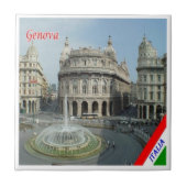 LGR157 GENUA Uitzicht van Piazza De Ferrari, Tegeltje (Voorkant)